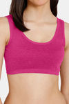 Rosaline Girls Double Layered Non Wired 3/4th Coverage Beginner Bra - Festival Fuchsia — thumbnail 4
